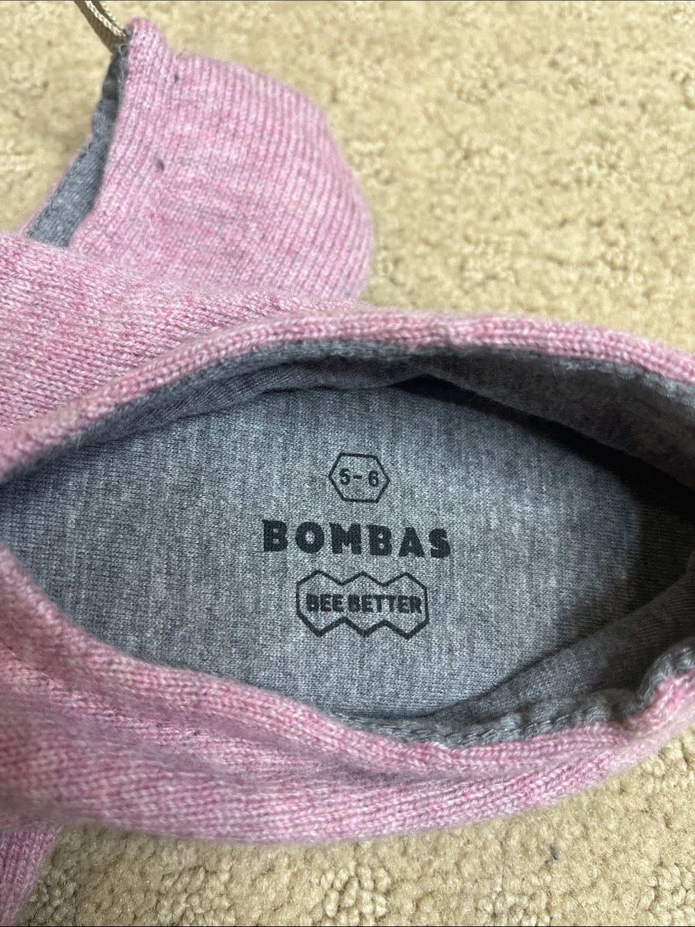NWT Bombas Lavender-Pink Wool Blend Cozy Slipper Socks size 5-6 - Picture 2 of 5